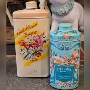 LOVELY for Display! 1 Vintage Perfumed Talc Tin Byron Apple Blossom. New York.**